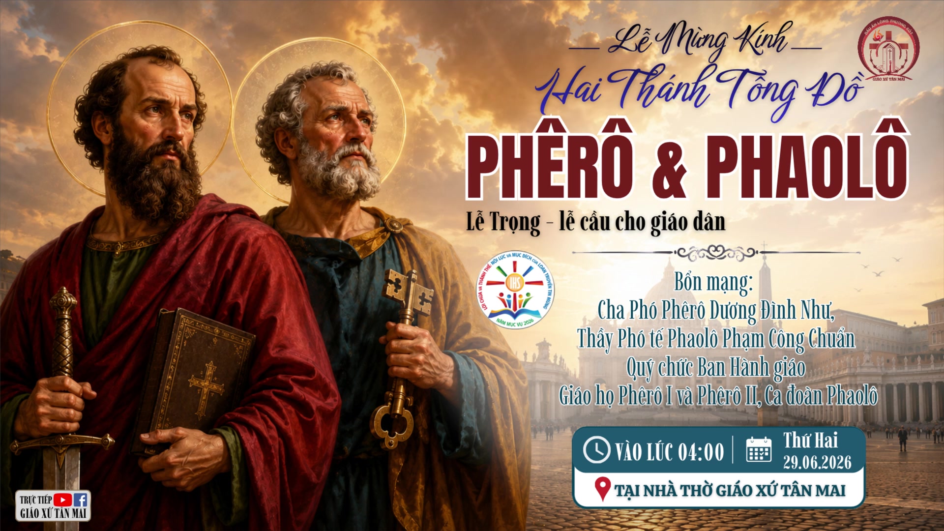 THÁNH LỄ TRỌNG THỂ MỪNG KÍNH HAI THÁNH TÔNG ĐỒ PHÊRÔ VÀ PHAOLÔ, Lễ Trọng - Lễ cầu cho giáo dân